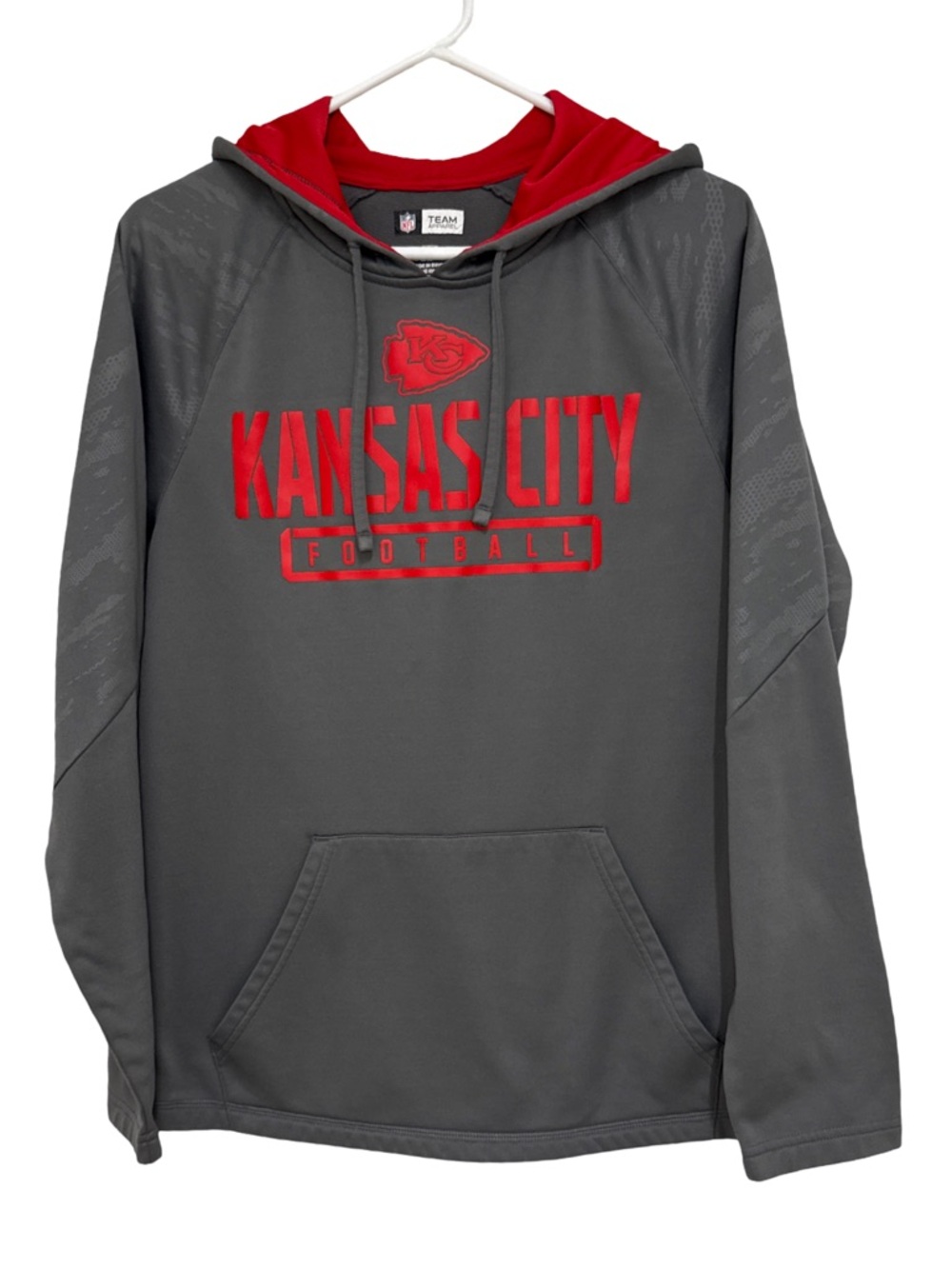 Kansas City Chiefs NFL Pullover Hoodie Sweatshirt Men’s Medium Gray